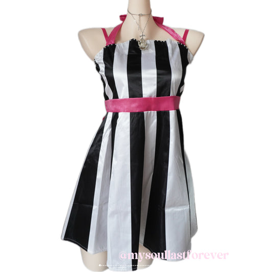 Vintage Peacherrys gyaru aesthetic piano print mcbling babydoll dress - Mysoullastforever