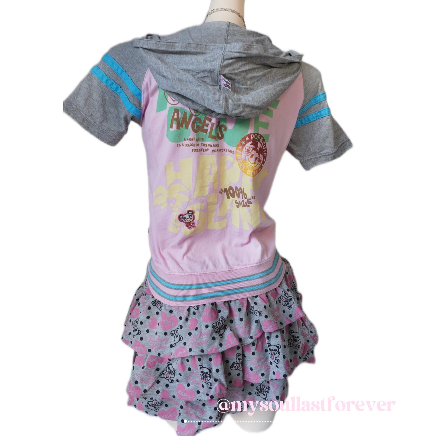 Vintage Luckey Bear 2000s heart print tutu mini skirt - Mysoullastforever