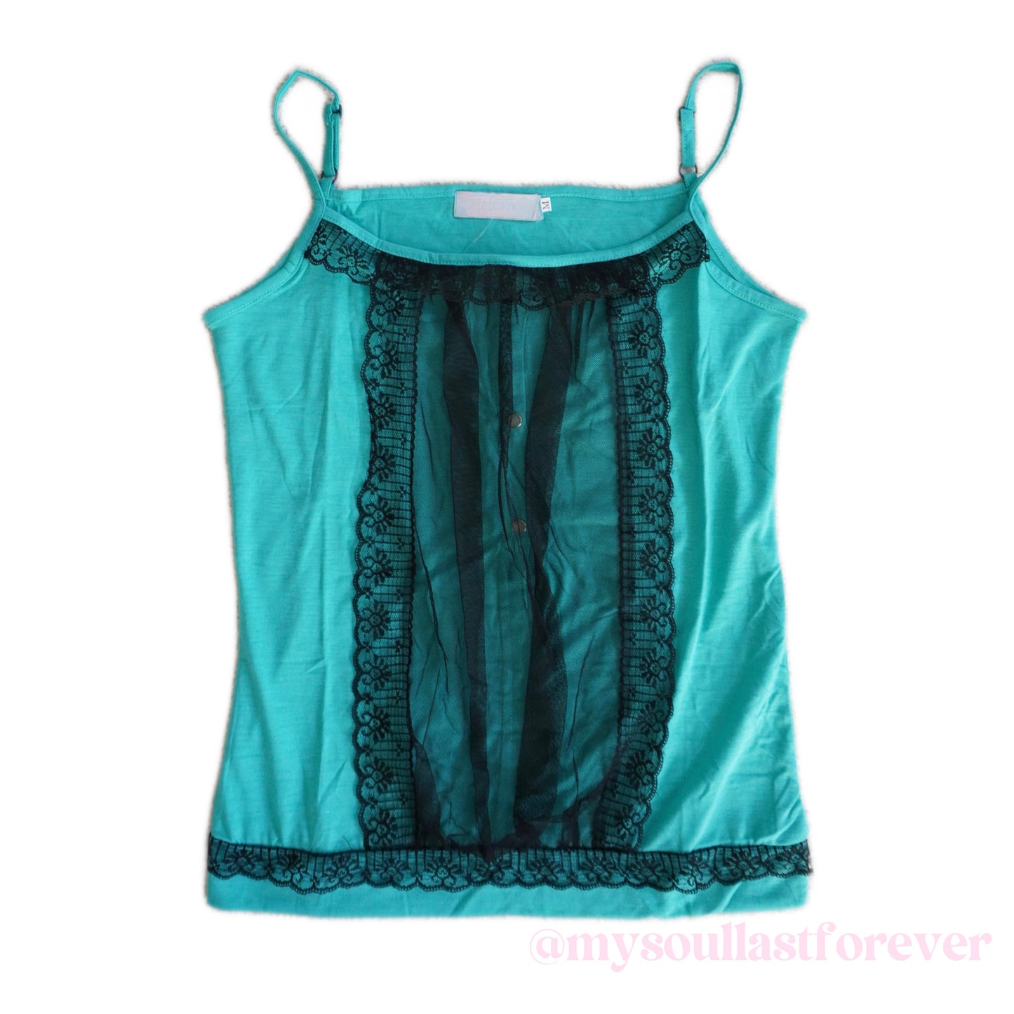 Vintage gyaru aesthetic very rare lace detail cami top - Mysoullastforever