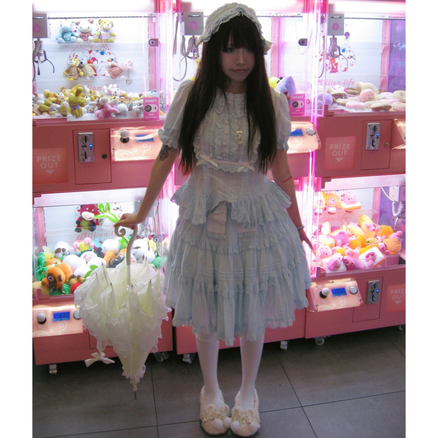 Independent designer brand Lost Romance baby blue Victorian style ruffle lace ribbon details lolita blouse and skirt set - Mysoullastforever