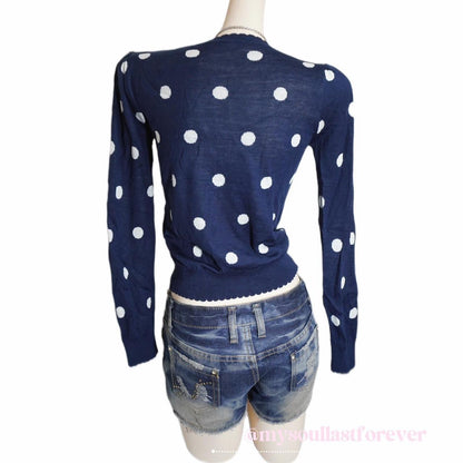 Vintage Ingni 2000s polka dot knit cardigan - Mysoullastforever