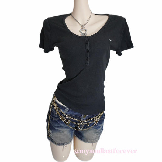 Vintage Hollister milkmaid babydoll short sleeve top - Mysoullastforever