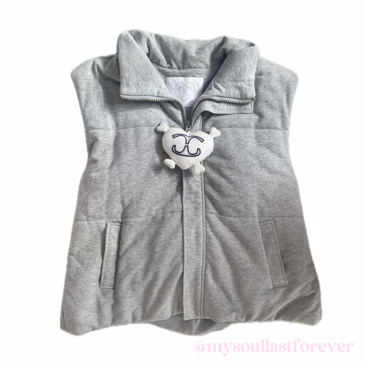 TexEvasion independent designer brand archive oversized dinosaur teeth padded vest jacket - Mysoullastforever