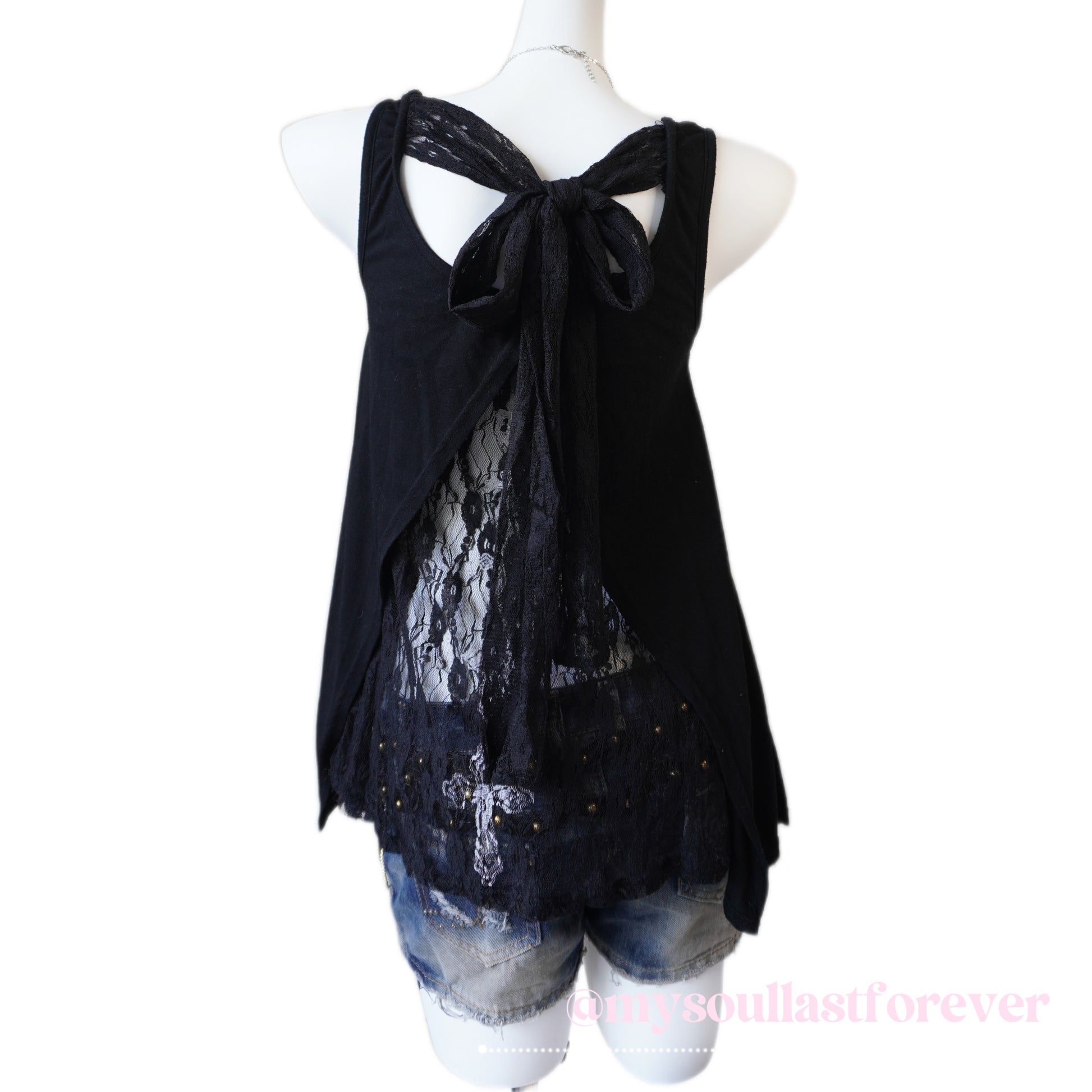 Vintage Ghost of Harlem punk aesthetic cross detail tank top - Mysoullastforever