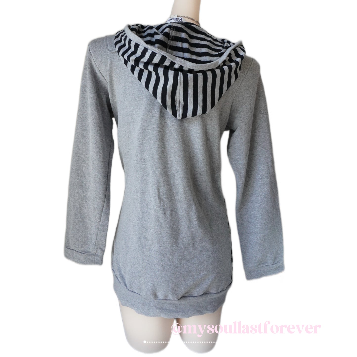 Vintage archive aesthetic striped hoodie dress - Mysoullastforever