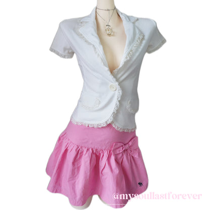 Vintage Abercrombie&Fitch mcbling bow detailing low waist mini skirt - Mysoullastforever