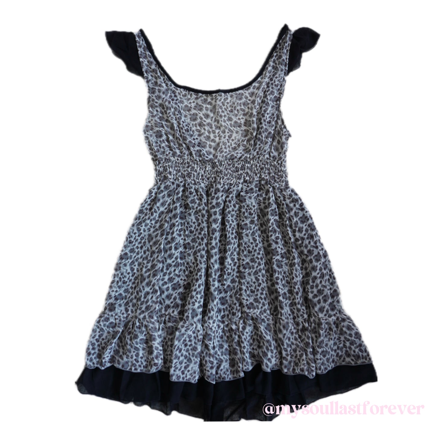 Vintage Baby F.O.X gyaru aesthetic ruffle leopard print babydoll dress - Mysoullastforever