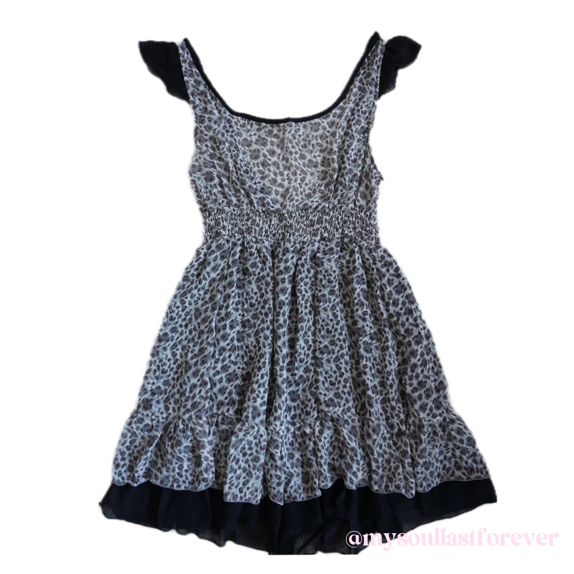 Vintage Baby F.O.X gyaru aesthetic ruffle leopard print babydoll dress - Mysoullastforever