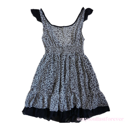 Vintage Baby F.O.X gyaru aesthetic ruffle leopard print babydoll dress - Mysoullastforever