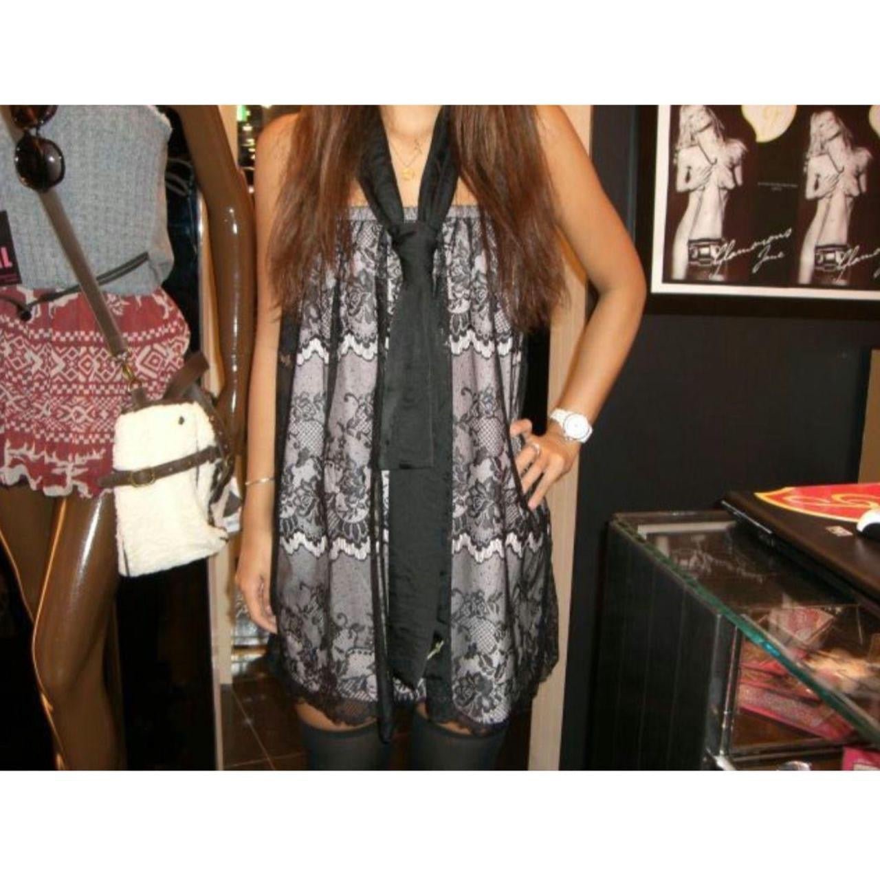 Vintage Glamorous Jane super rare gyaru fashion lace detailing off the shoulder dress - Mysoullastforever