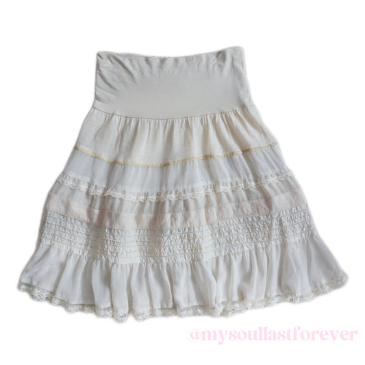 Vintage Franche Lippee shouju core ruffle two pieces tiered midi skirt - Mysoullastforever