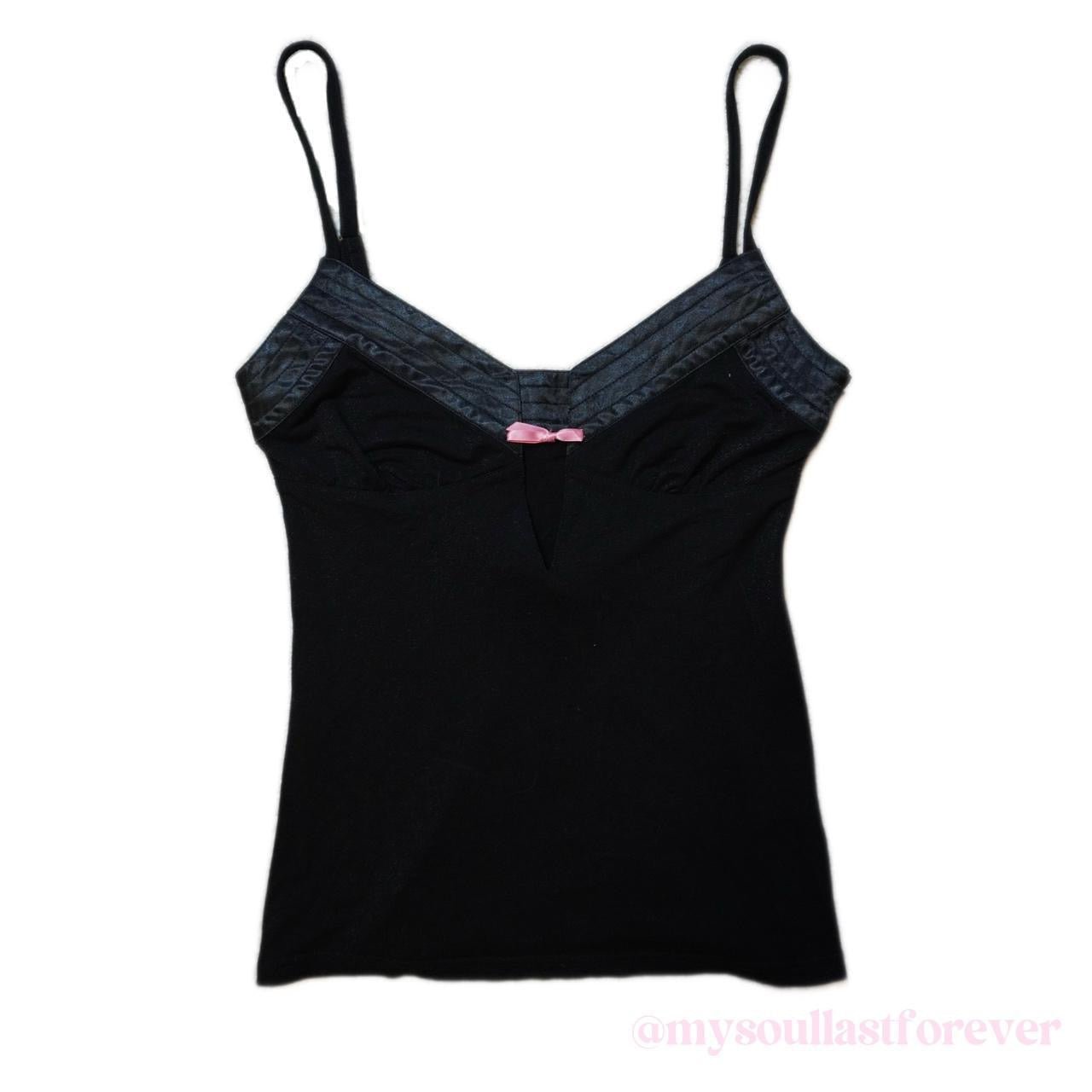 Vintage Bezel gyaru aesthetic adjustable strap camisole with ribbon detailing - Mysoullastforever
