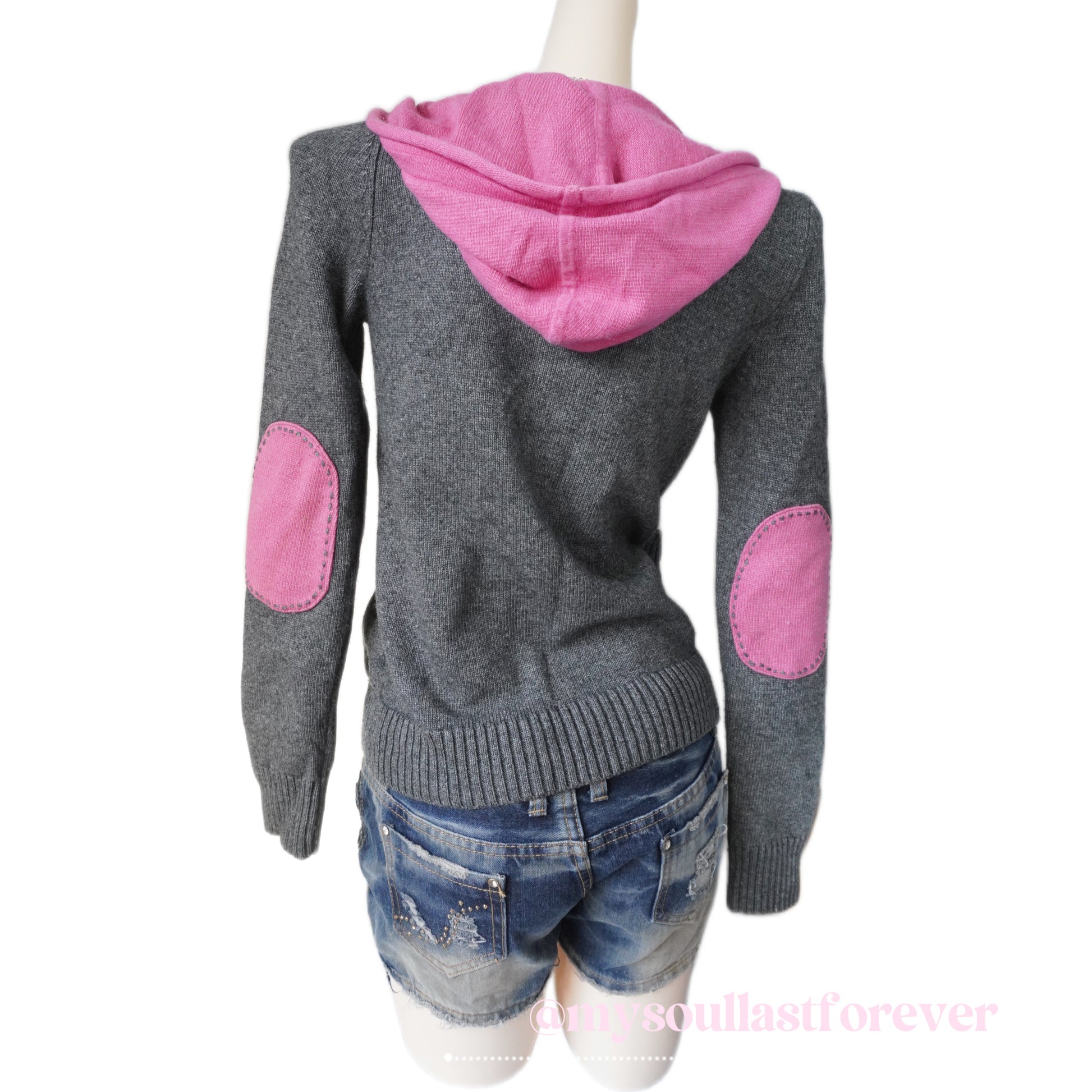 Vintage Scat 2000s heart zip up knit hoodie jacket - Mysoullastforever