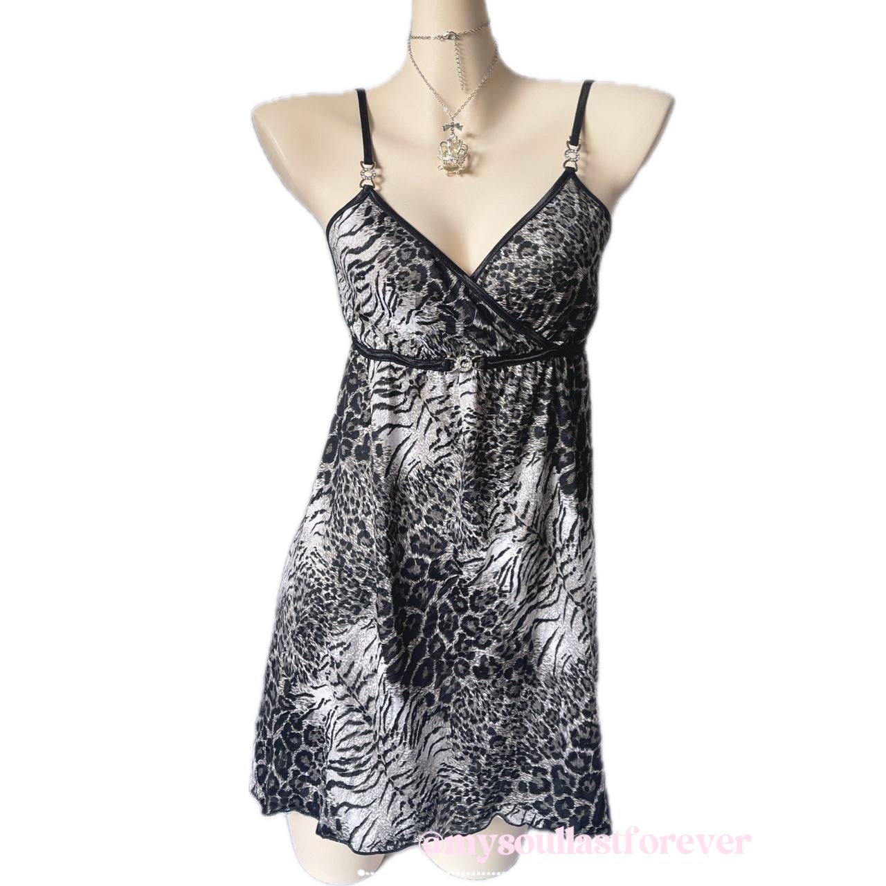 Vintage Healthy Karen leopard print babydoll cami dress - Mysoullastforever