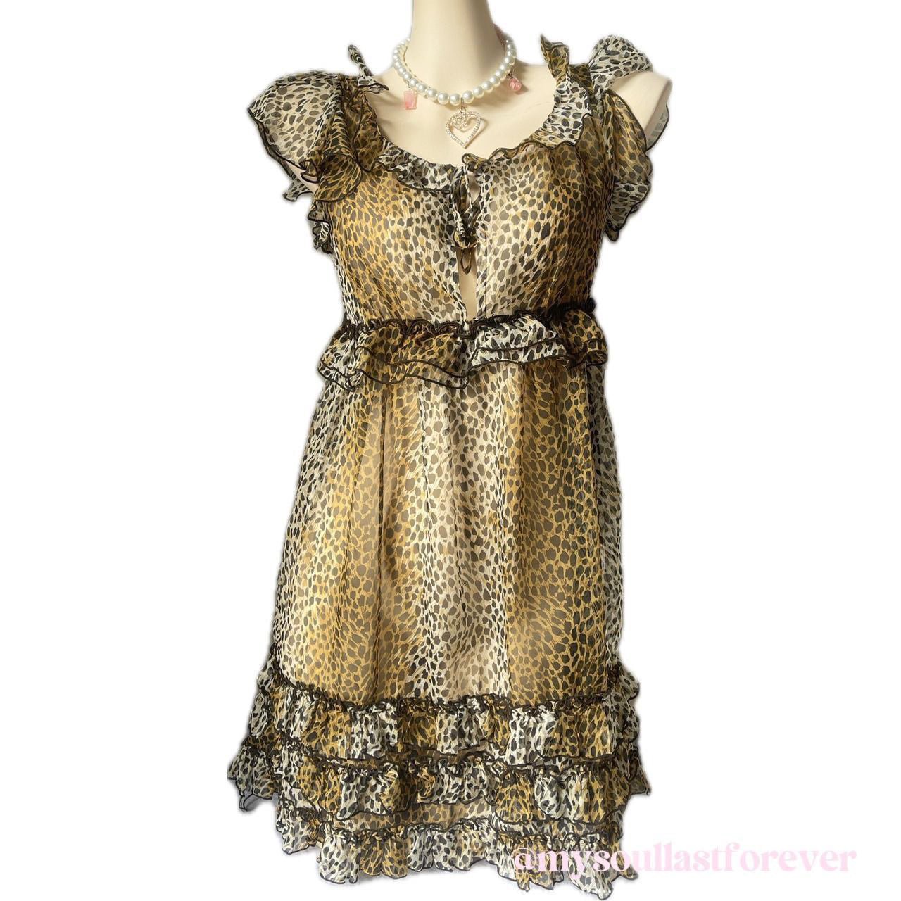 Vintage Baby F.O.X very rare leopard print see through ruffle dress - Mysoullastforever