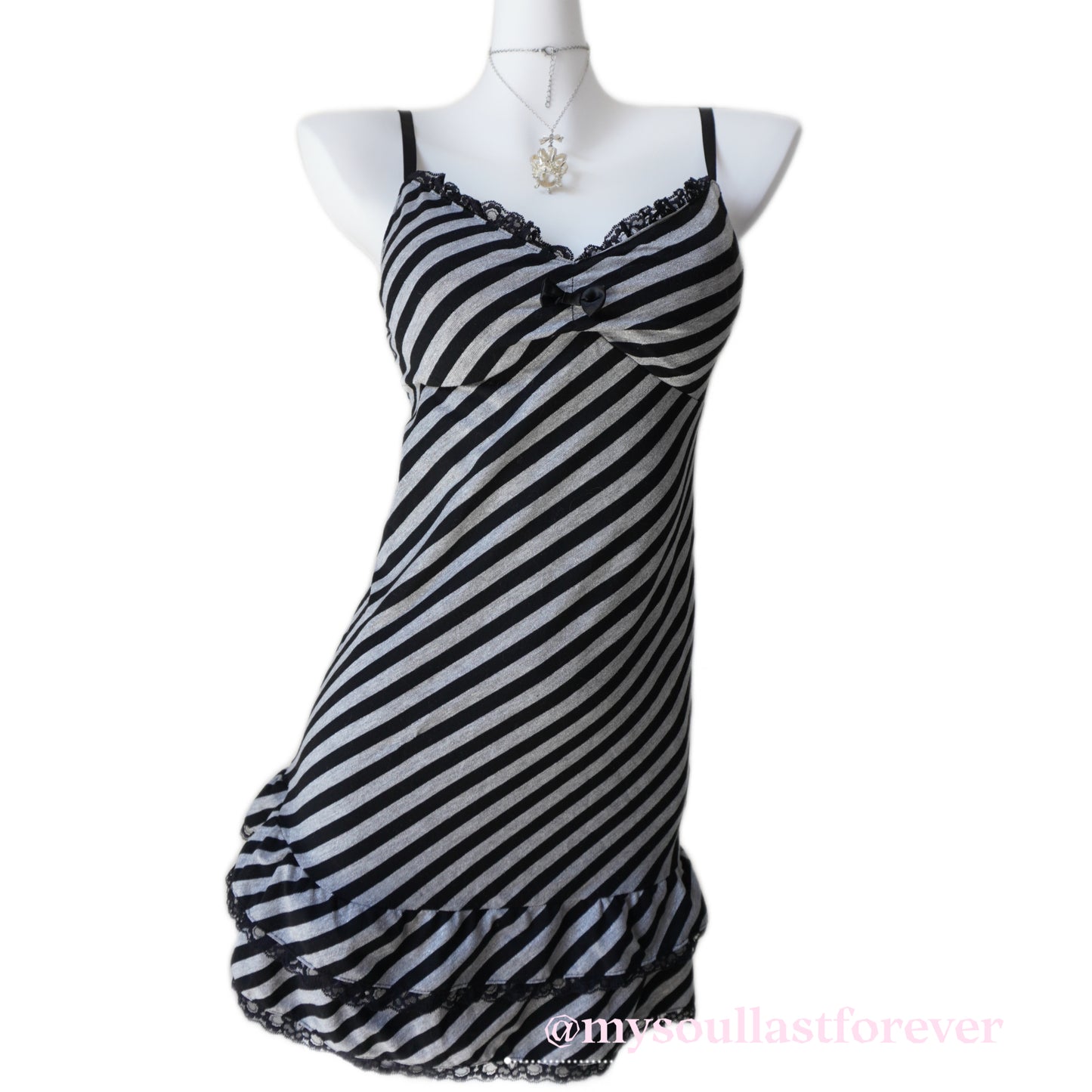 Vintage Cecil Mcbee stripe ruffled cami dress - Mysoullastforever