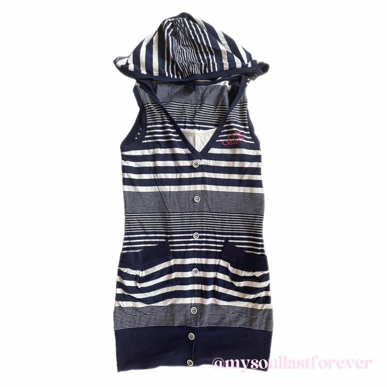 Vintage Scat 2000s aesthetic very rare striped hoodie dress - Mysoullastforever
