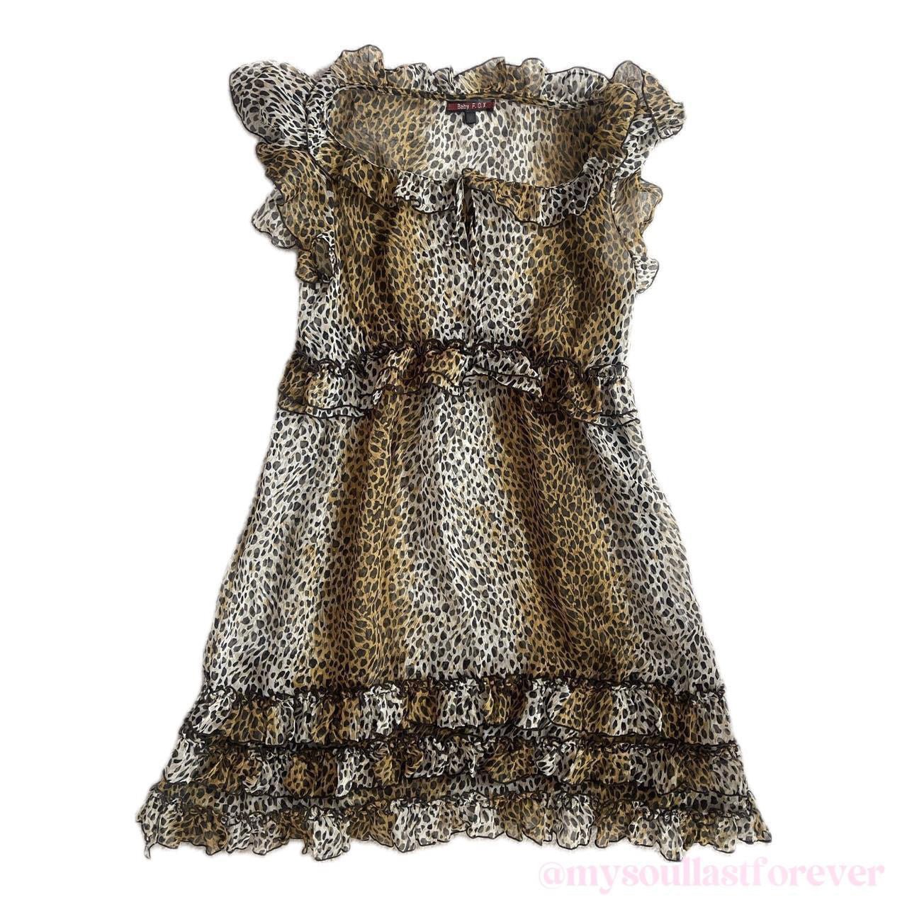 Vintage Baby F.O.X very rare leopard print see through ruffle dress - Mysoullastforever