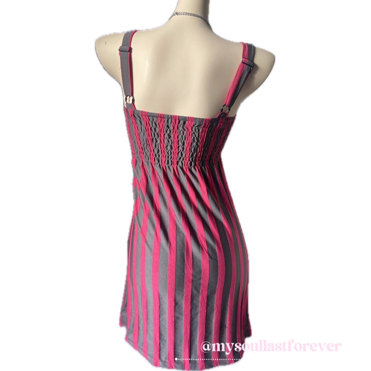 Vintage ANAP agejo gyaru striped babydoll dress with bow detail - Mysoullastforever