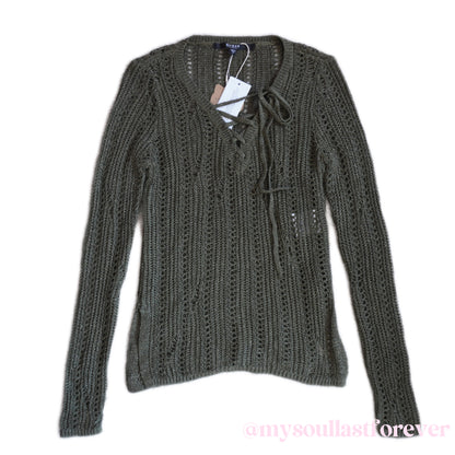 Vintage Guess archive olive green long sleeve knitted sweater - Mysoullastforever