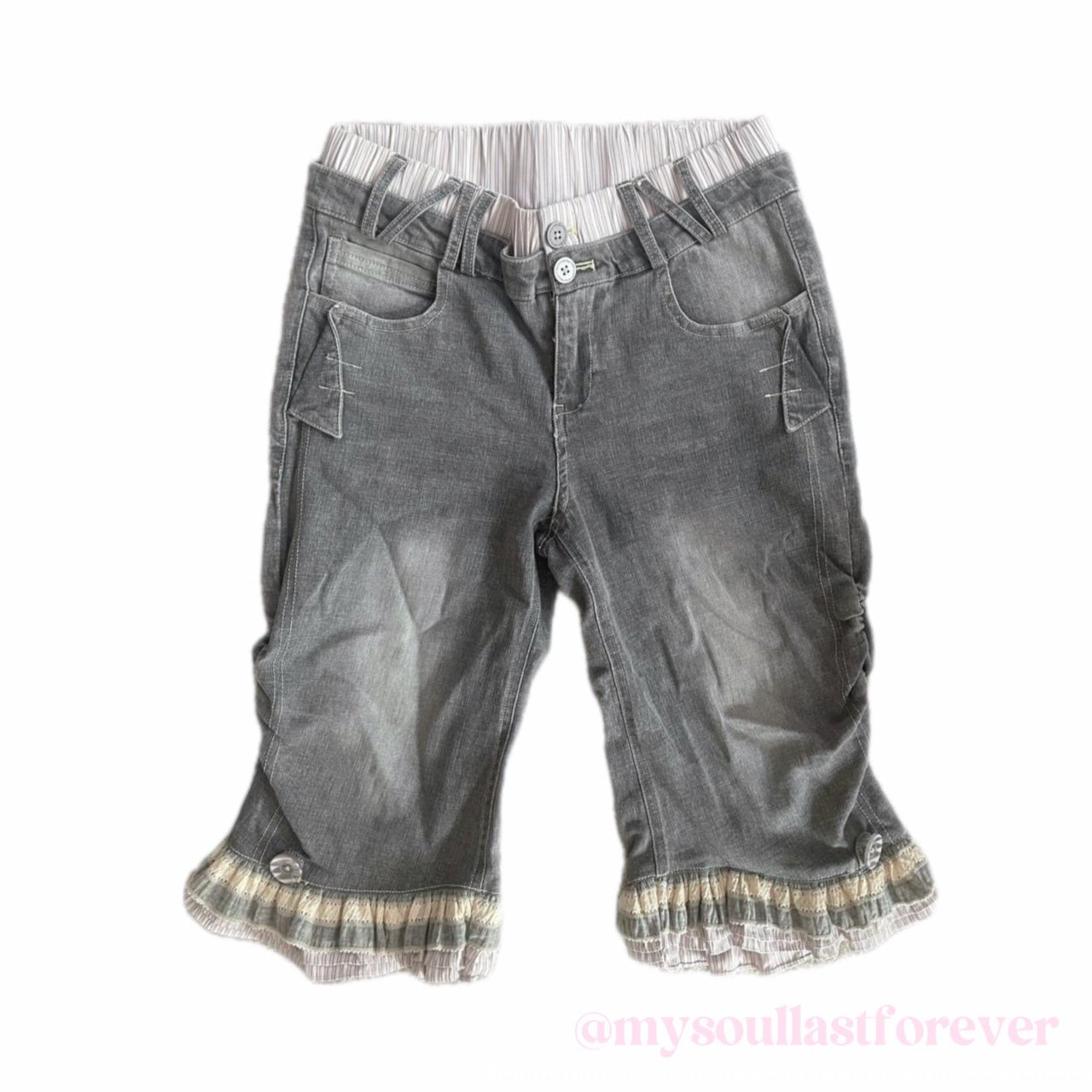 SassyLove shouju girl fashion frill ruffled jort - Mysoullastforever