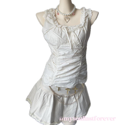 Strike a pose independent designer brand fairycore ruffled tank top - Mysoullastforever