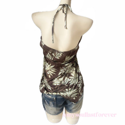 Vintage Sweanall archive aesthetic floral halter top - Mysoullastforever