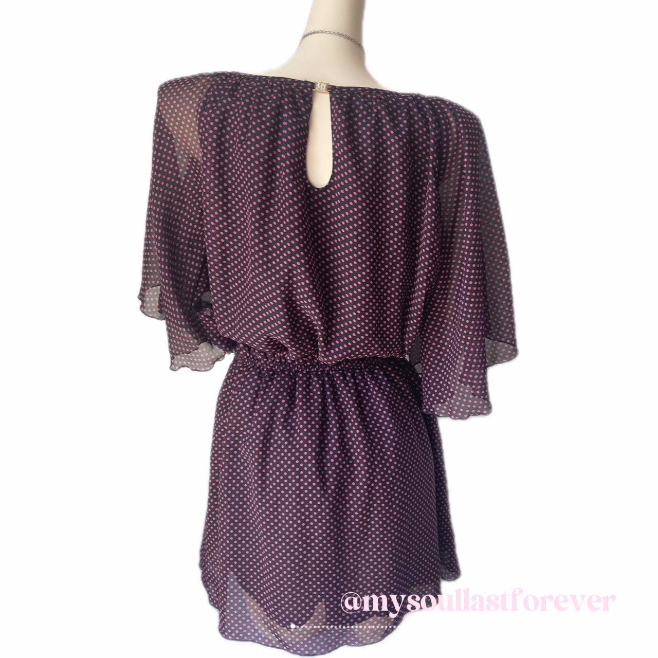 Vintage Cecil Mcbee gyaru polka dot studded shoulder off dress - Mysoullastforever