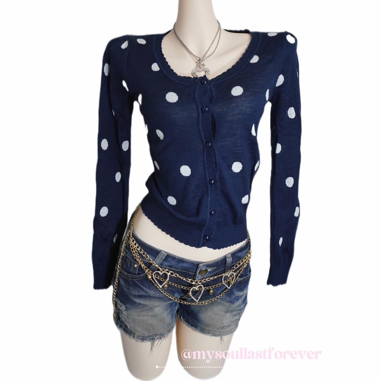 Vintage Ingni 2000s polka dot knit cardigan - Mysoullastforever
