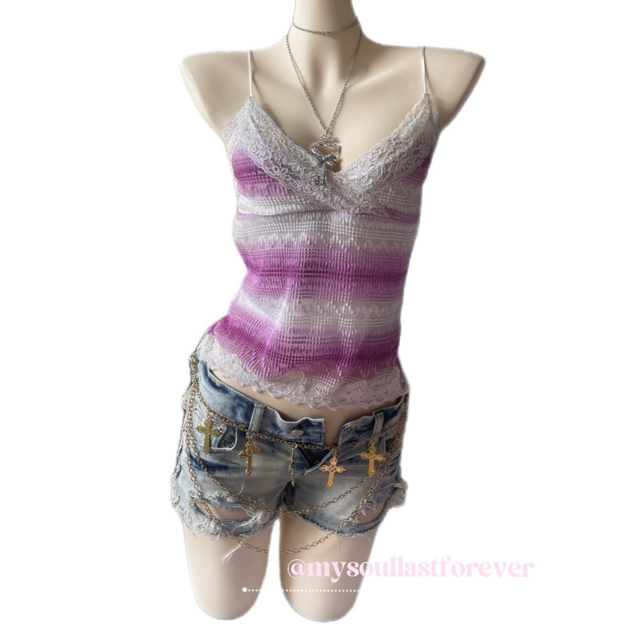 Vintage striped lace camisole - Mysoullastforever