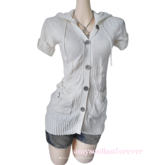 Vintage ES shouju core knitted hoodie cardigan - Mysoullastforever