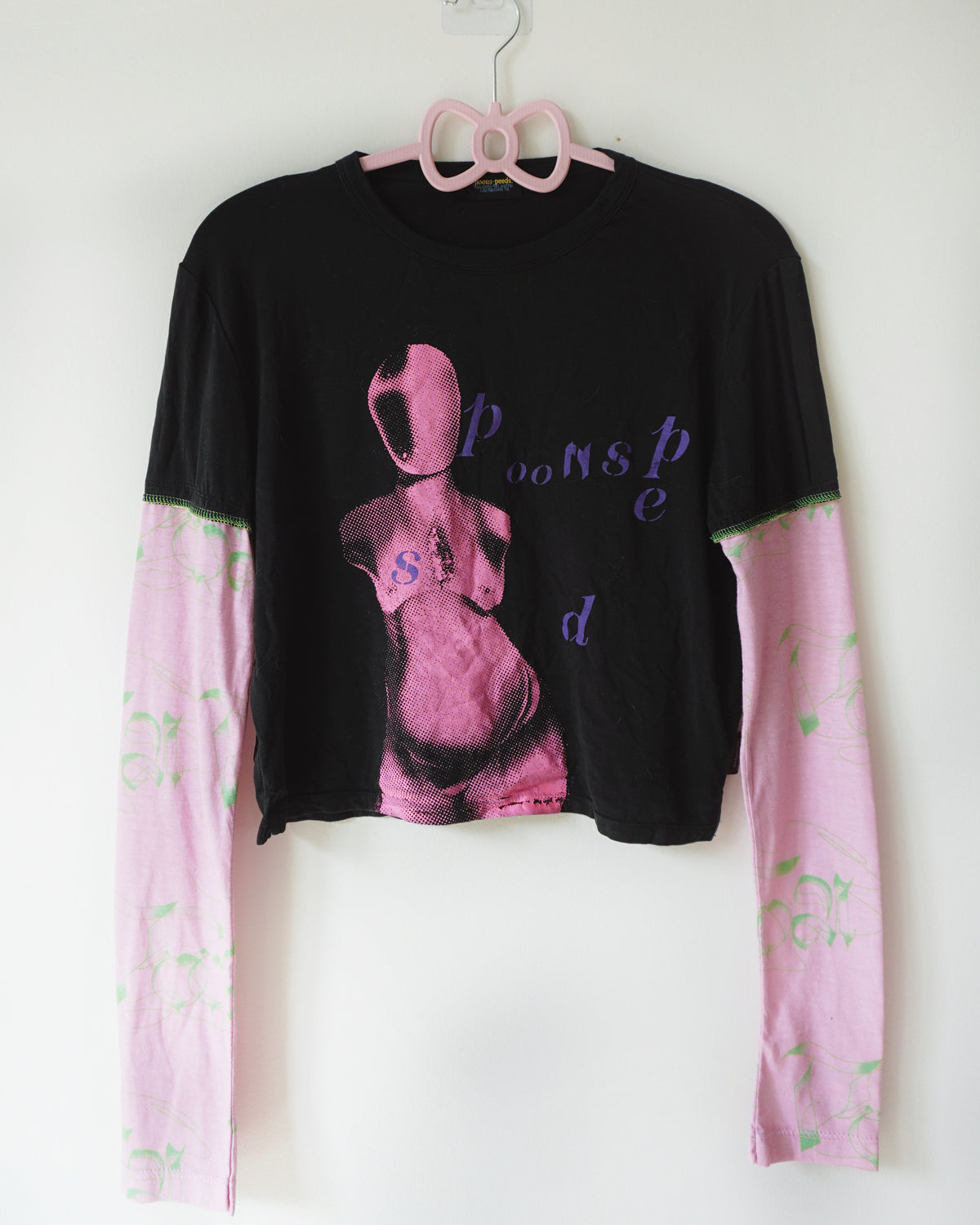 Poons peeds independent designer brand archive aesthetic graphic long sleeve crop top - Mysoullastforever