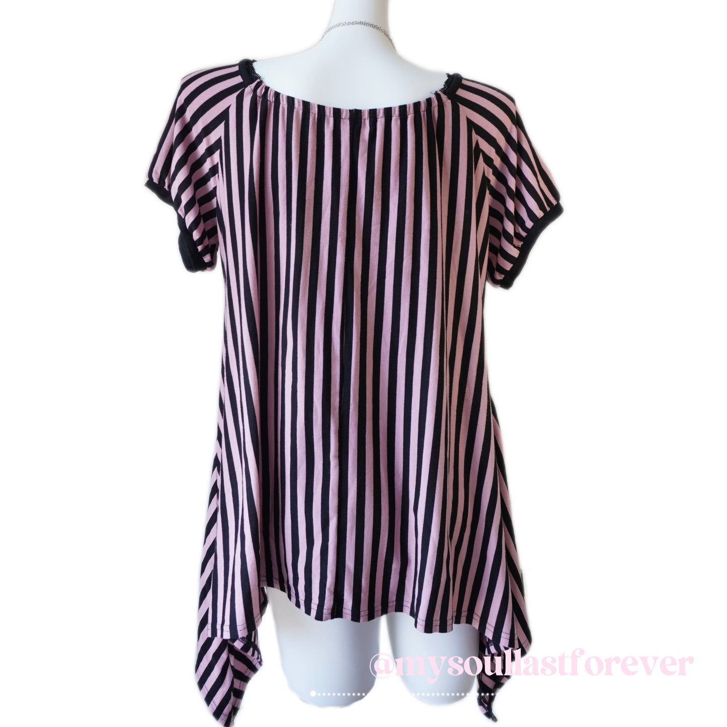 Vintage Tinks gyaru aesthetic striped rhinestone stud dress - Mysoullastforever