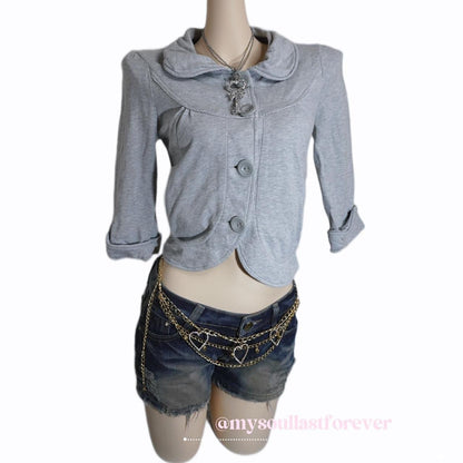 Vintage ES 2000s aesthetic jacket with lace detailing - Mysoullastforever