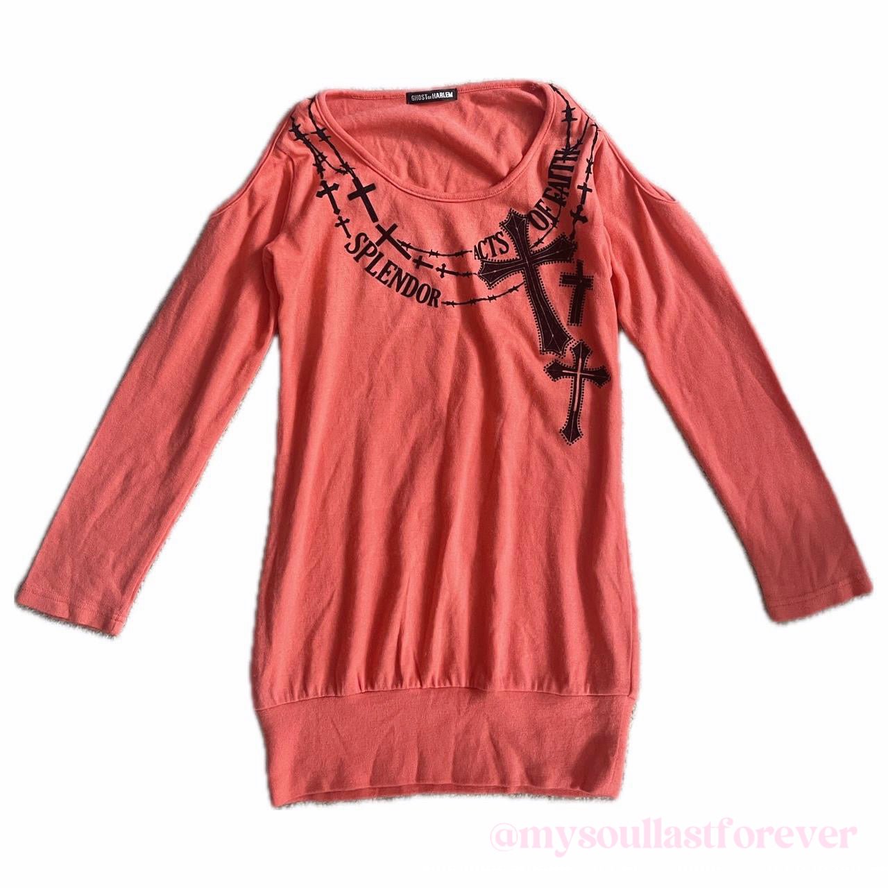 Vintage Ghost of Harlem very rare mcbling off the shoulder knit long sleeve dress - Mysoullastforever