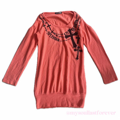 Vintage Ghost of Harlem very rare mcbling off the shoulder knit long sleeve dress - Mysoullastforever