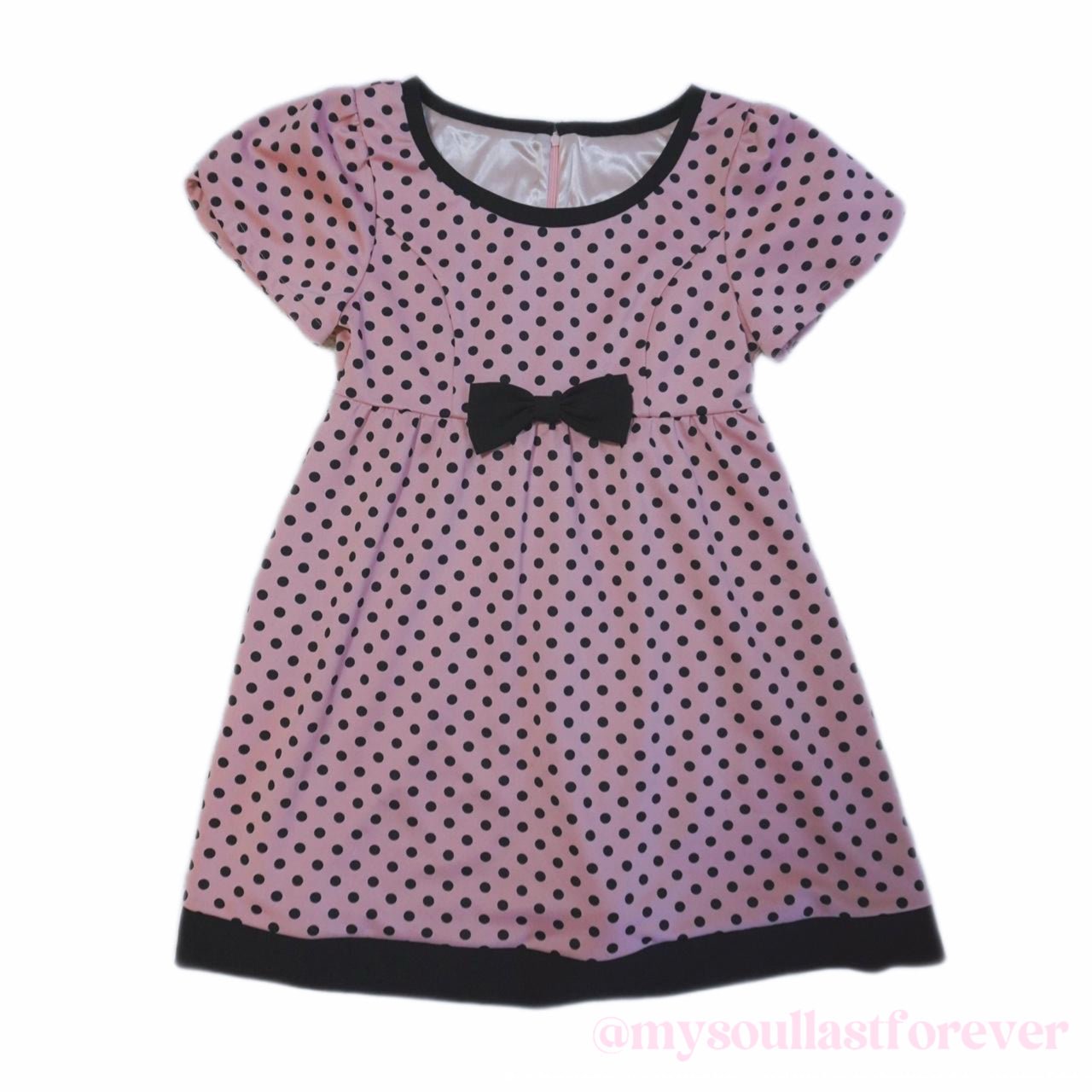 Vintage Olive Des Olive gyaru aesthetic polka dot dress with bow detail - Mysoullastforever